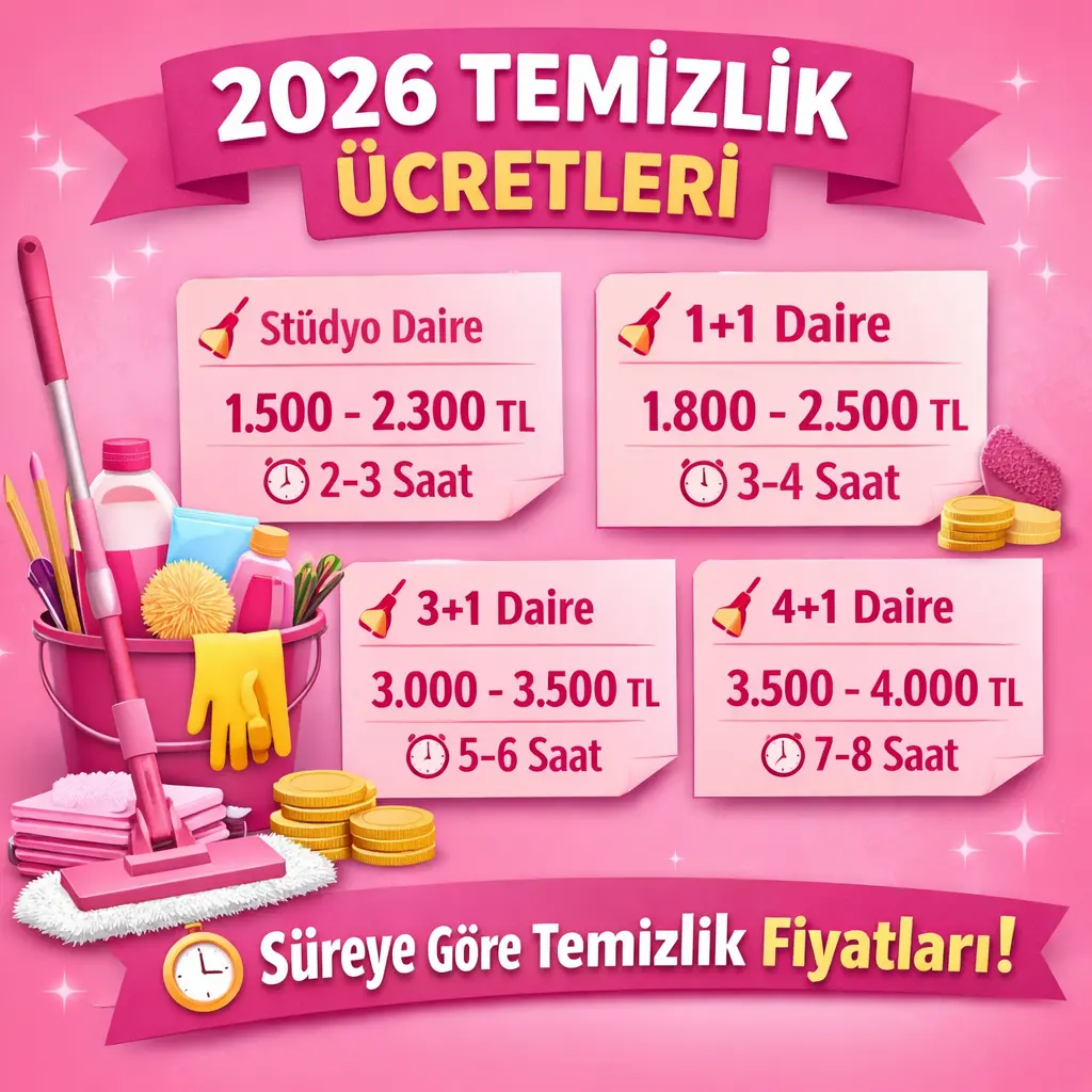 2026 Temizlik Fiyatları Güncellendi: Süreye Göre Temizlik Dönemi
